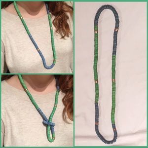 Colorful Wood Bead Necklace Handmade